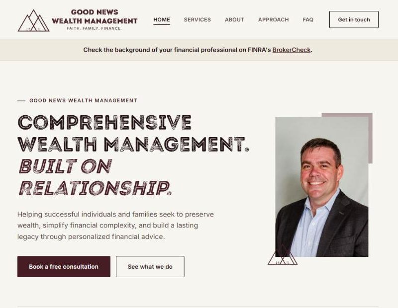 Good News Wealth Management website homepage